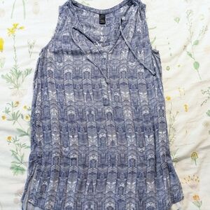 Women's PrAna Natassa Crinkled Blue Sleeveless Tunic Top